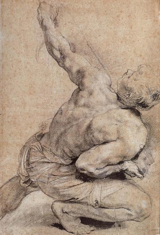 Peter Paul Rubens Pencil sketch of man-s back oil painting picture